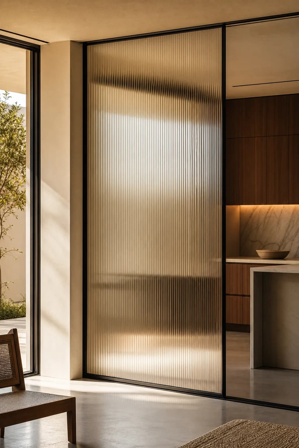 Verrière sur mesure ouvrant un espace contemporain.
